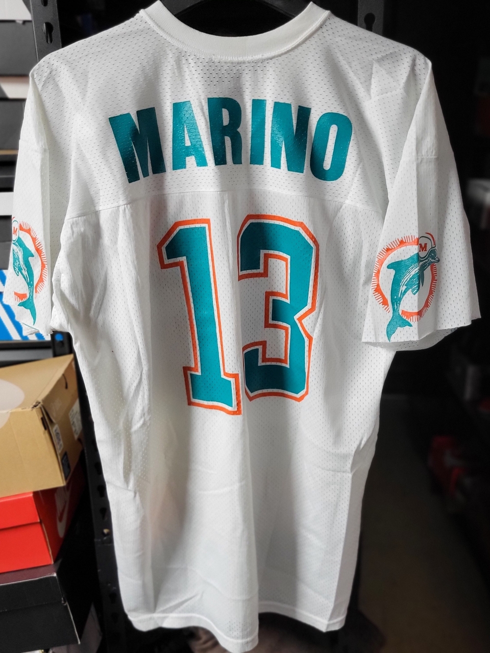 Vintage Dan Marino #13 Miami Dolphins White Jersey Football Champion Size 48/XL